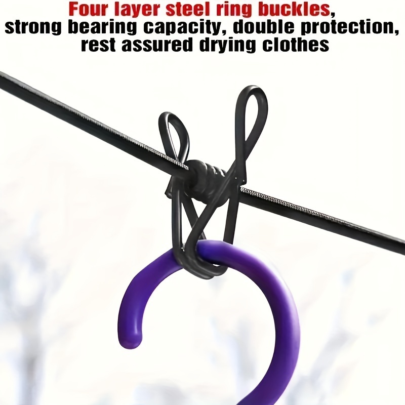 1pc adjustable elastic portable travel clothesline 12 clips retractable camping clothes line for outdoor and indoor use details 3