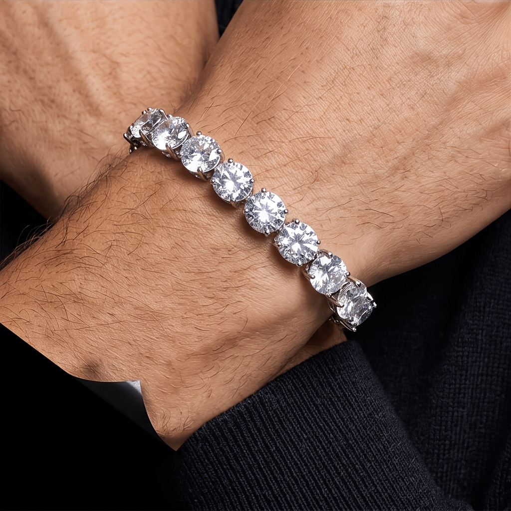 TEMU 's , 925 Silver Plated, Inlaid With Moissanite, Ideal For Parties And Anniversaries