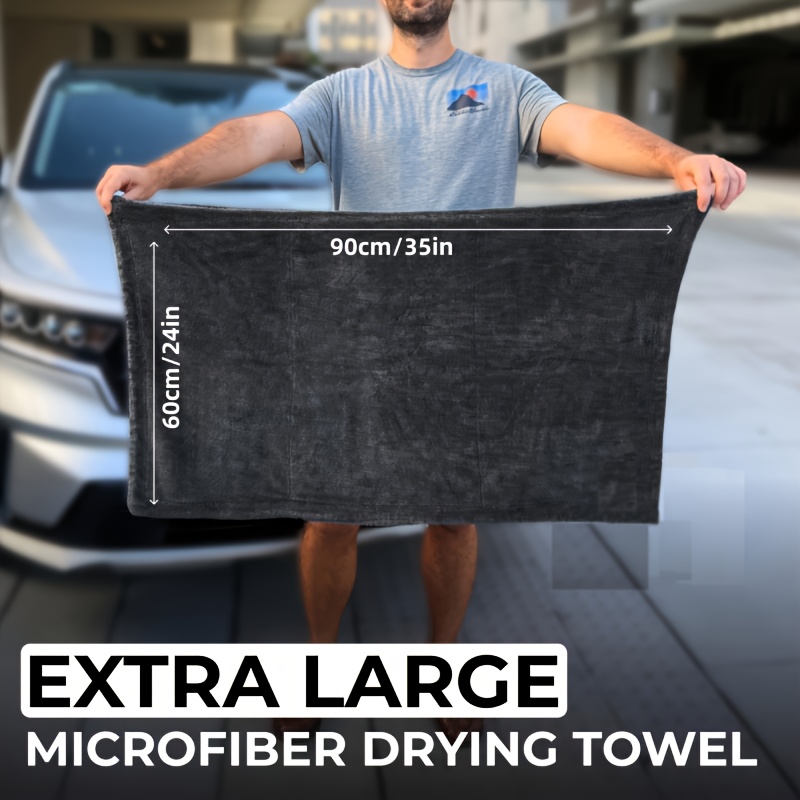 

Extra Large Ultra-absorbent Microfiber Car Towel - Premium Double-layer Velvet, 90cm X 60cm (35.4in .7in), Soft Detailing Cleaning Cloth For Rvs, Trucks, Suvs