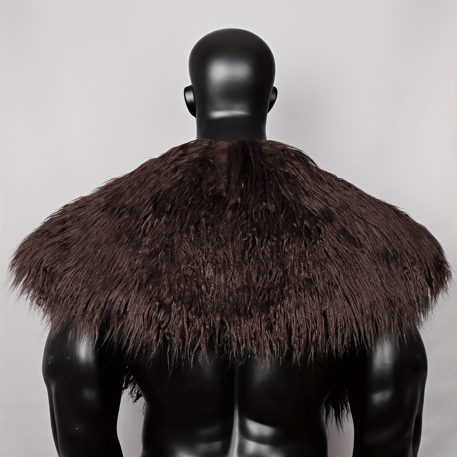 Barbaran Fur Mantle, Vkng Shoulder Cape, Medeval Warror Faux Fur...
