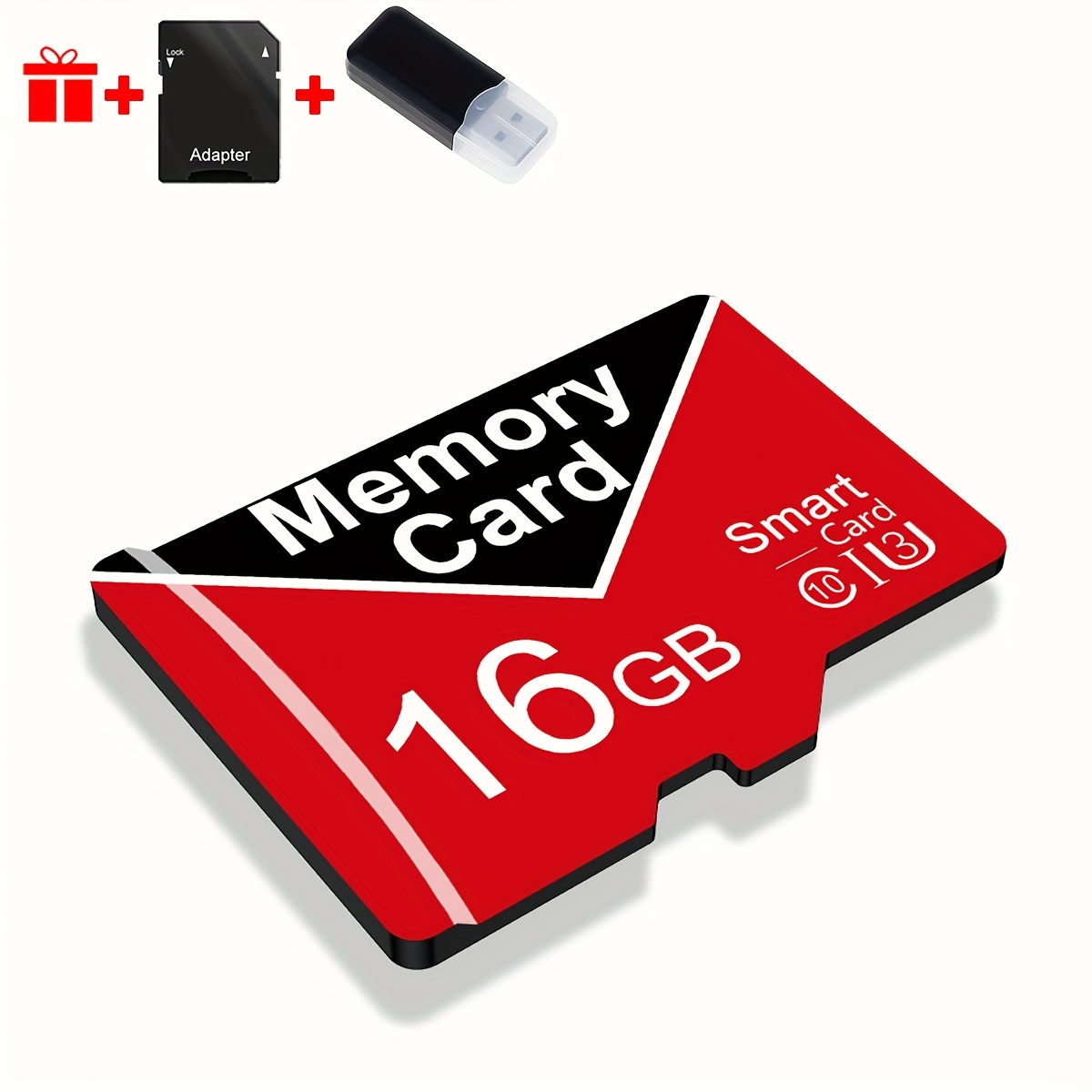TEMU 1pc Carte Mémoire 64GB 32GB 16GB 8GB avec Lecteur de Carte et Adaptateur, Carte Micro TF Haute Vitesse 4GB 2GB 1GB, Carte Mémoire TF A1 C10 pour