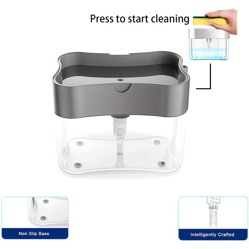 Dispensador automático de detergente para lavavajillas, incluye detergente y paño de limpieza - herramienta compacta para limpieza de cocina, diseño fácil de limpiar, limpieza eficiente, ideal para cocineros en casa, plástico duradero, no requiere artículos adicionales