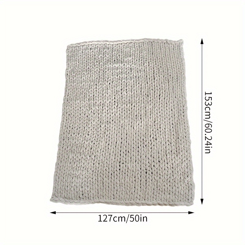 1pc Chenille Striped Hand- Blanket