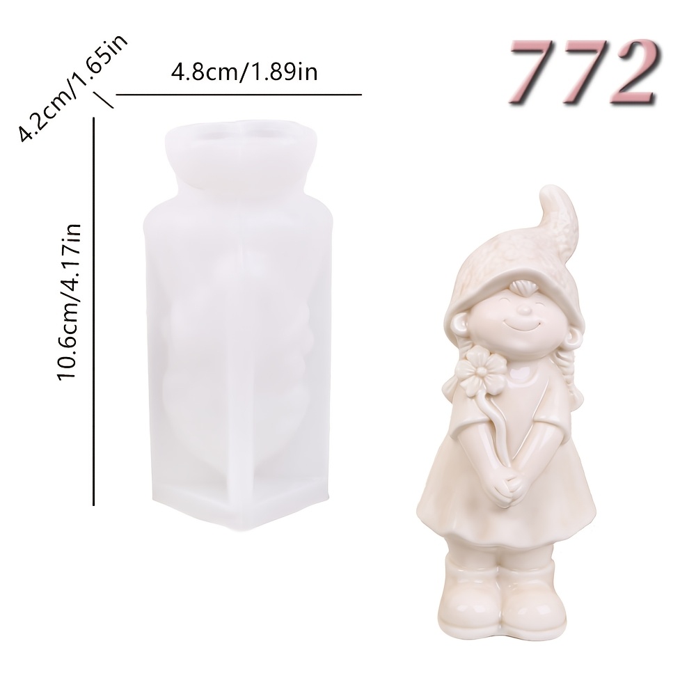 E-shop 3D Silikonform einer Person mit Hut, geeignet für die Herstellung von Gipsfiguren, Harzornamenten, Kunsthandwerk, Raumduftdekorationen,