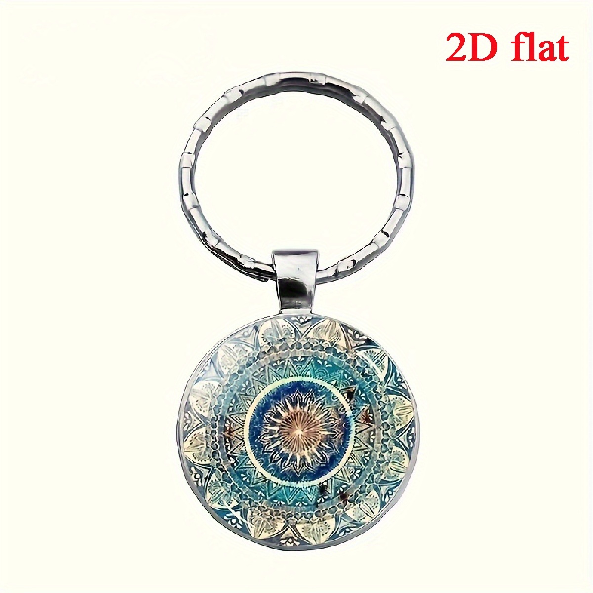 1pc Mandala Flower Time Gem Keychain, Keychain Pendant, Suitable As A Gift For , Halloween, Christmas, Thanksgiving And Other Festival Gifts