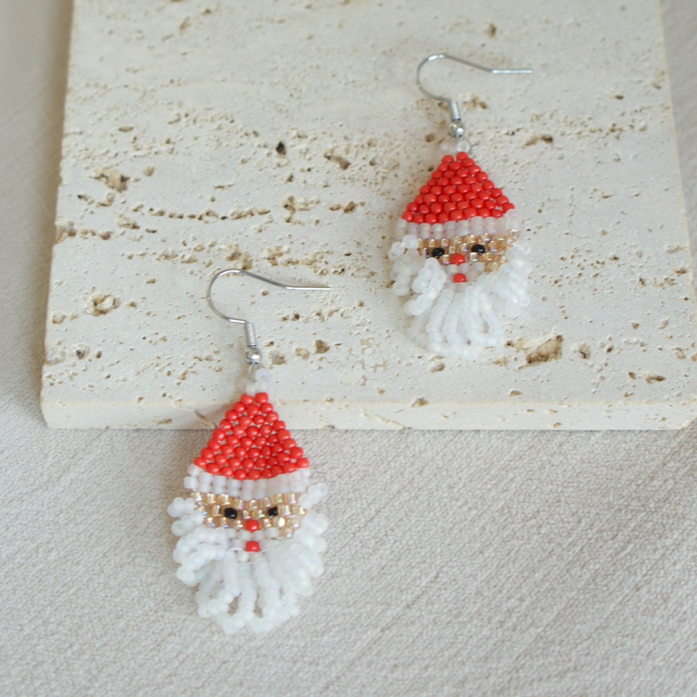 

Beaded Santa Earrings: Handcrafted With For Wear