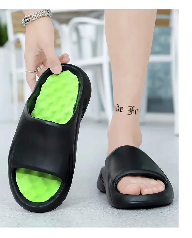 unisex 1 pair eva slides for women 2024 fashionable massage insole slippers non slip odor resistant indoor outdoor beach strap sandals solid color Product details 13