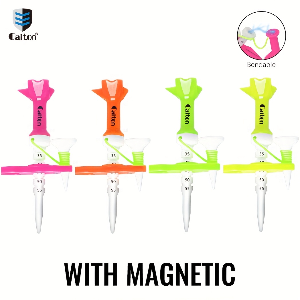 TEMU Caiton 4pcs Adjustable Magnetic Golf Tee 85mm/3.35in | Dual Tee With , Durable Training Aid | Golf Practice Tee For Men And Women, Ideal For