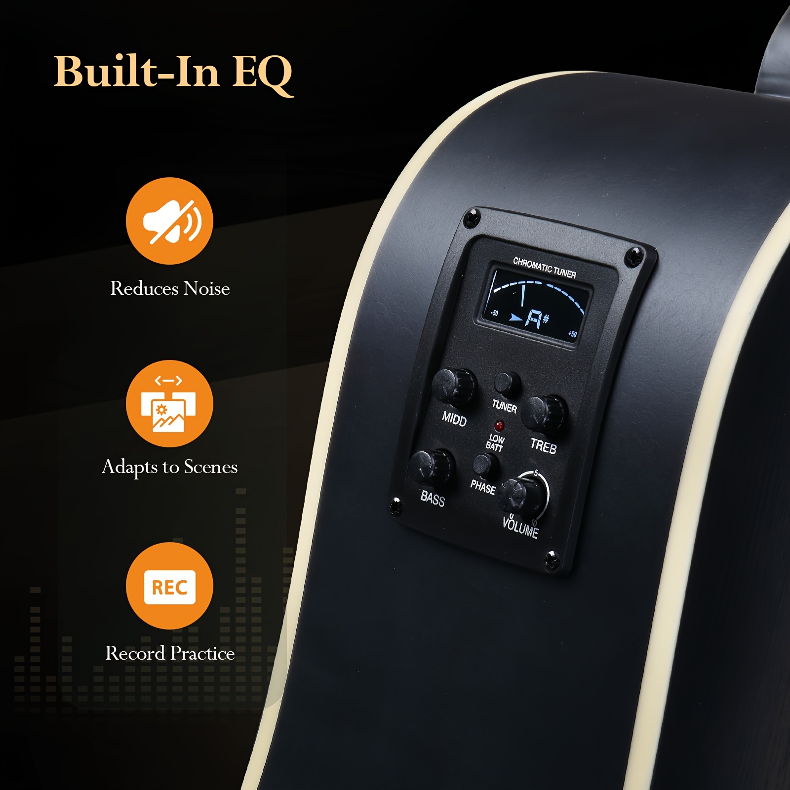 Bonnlo Electric Acoustic Guitar Kit, Full Size Acoustic Folk... product image 3