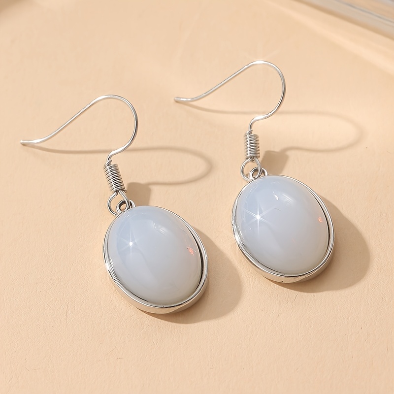 Moonstone Oval Drop Earrings for Weddings & Daily Wear