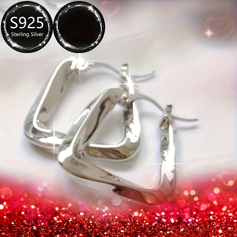 Women's 925 Silver Geometric Earrings Set with Packaging