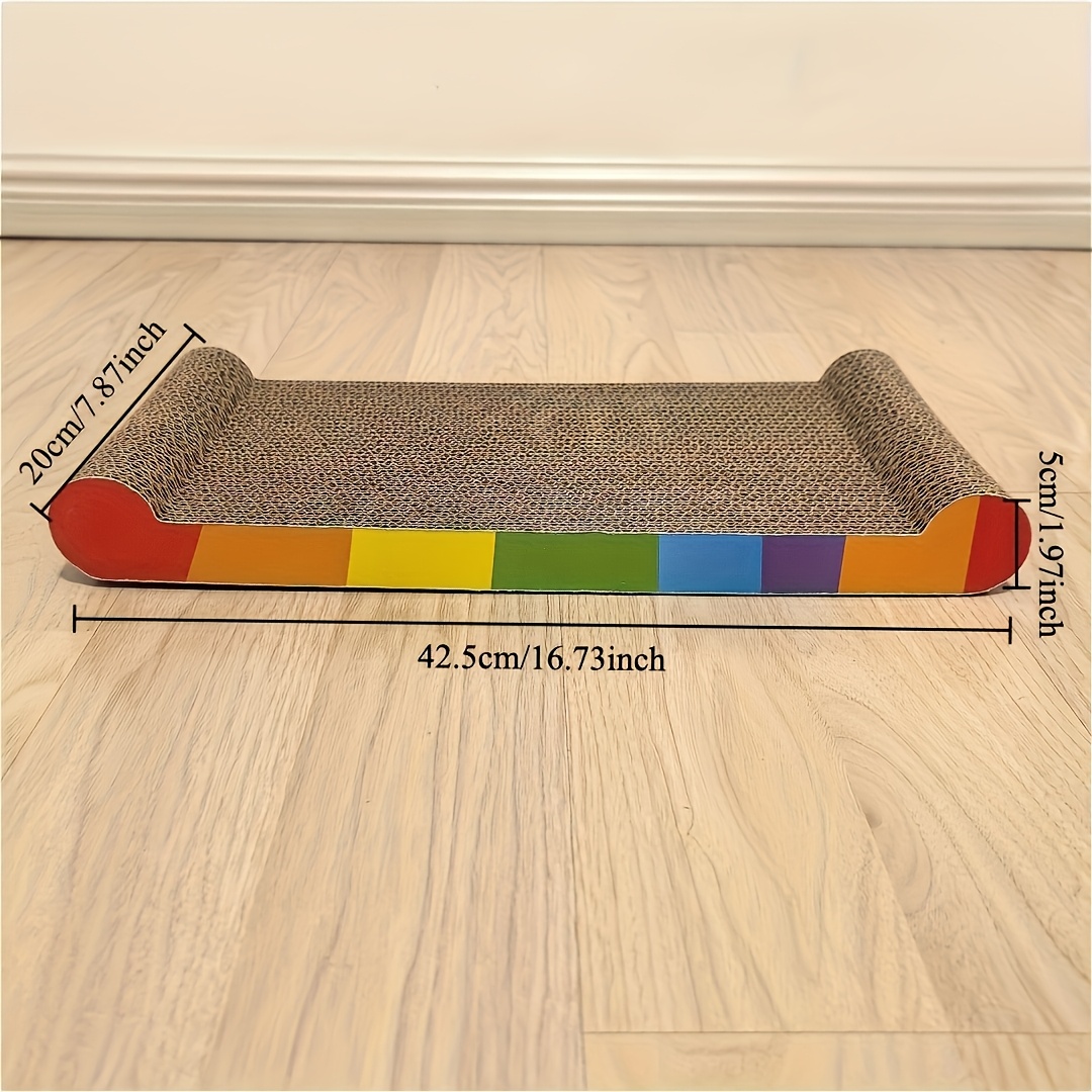1pc Rainbow Bone-shaped Cat Scratching Board, Play, Rest, And Scratch -one, Cat Gift, Sofa Protector, Durable
