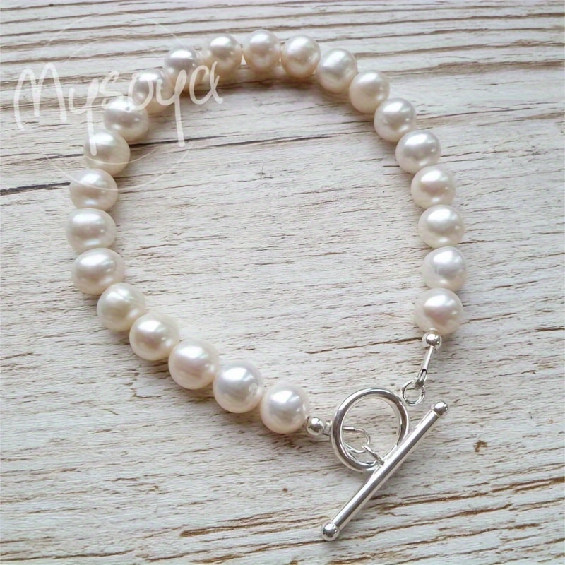 Handmade Freshwater Pearls Bracelet with OT Clasp, Gift Box