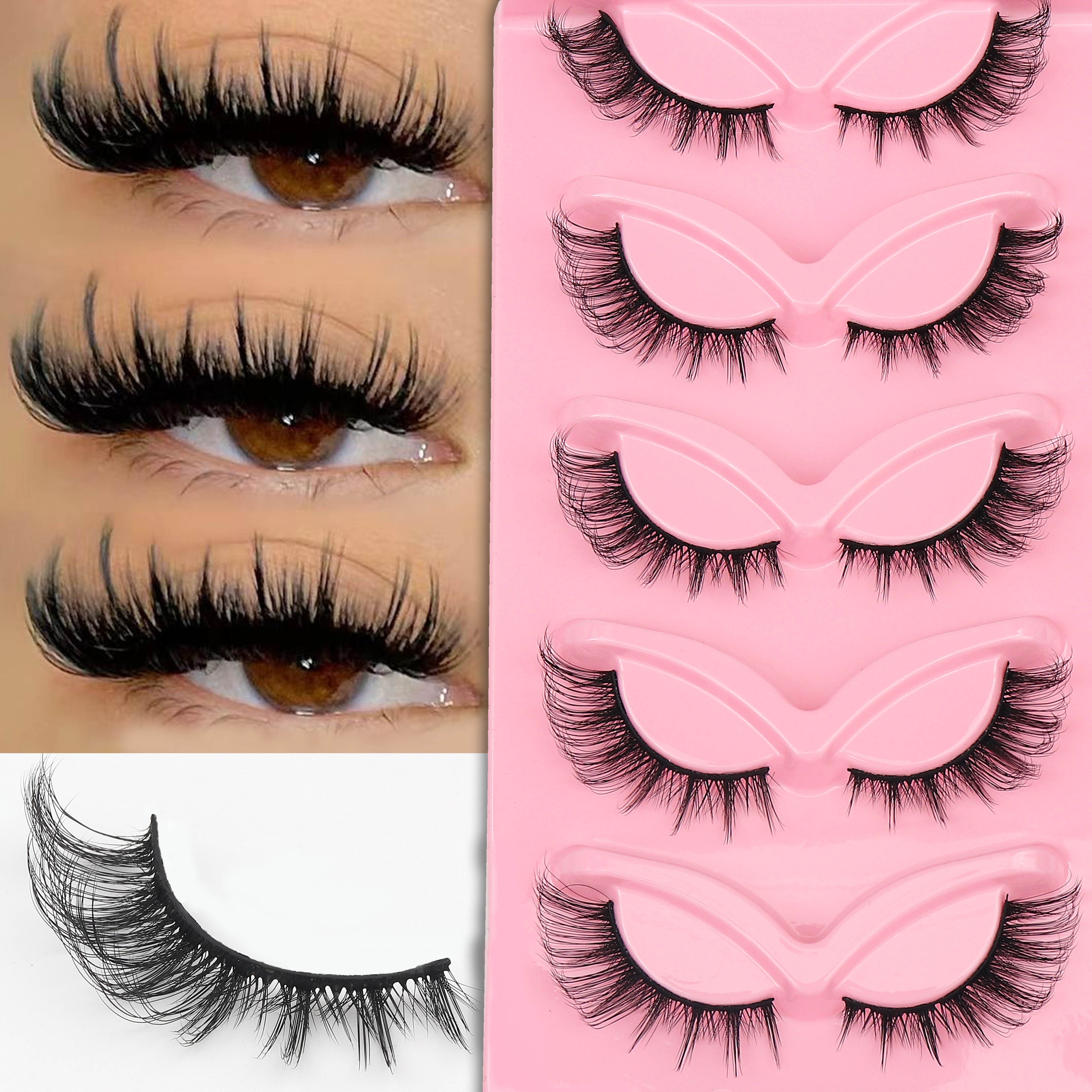 

Ensemble de 5 paires de faux cils 3D moelleux - Courbure C, Look naturel et anime, Épaisseur de 0,05 mm, Longueurs mixtes de 6 à 15 mm, Extensions réutilisables pour débutants et effets dramatiques