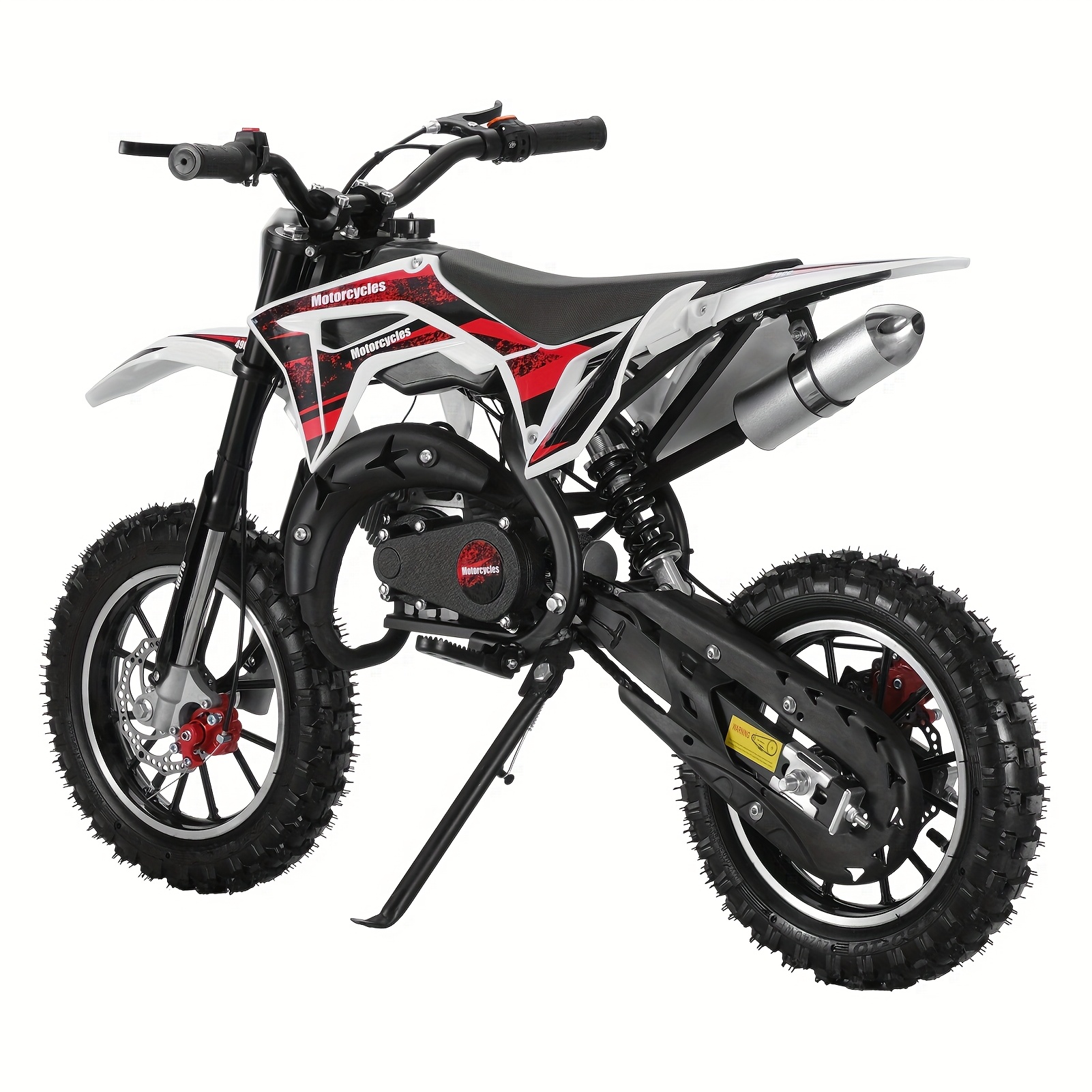 Honrane 49cc Kids Dirt Bike 2-Stroke Gas Power Motocross Off Road Motorcycle Mini Dirt Bike For Kids Pocket Motorbike With Front Rear Disc Brakes Racing Max Speed 40kmh Red