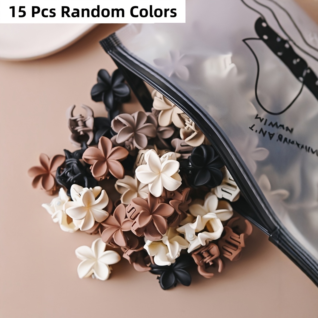 TEMU 7/15/33/39 piezas Mini Pinzas para el Cabello con Diseño de Flores para , Adornos para el Cabello Mate y , Envasados para un Fácil Transporte,