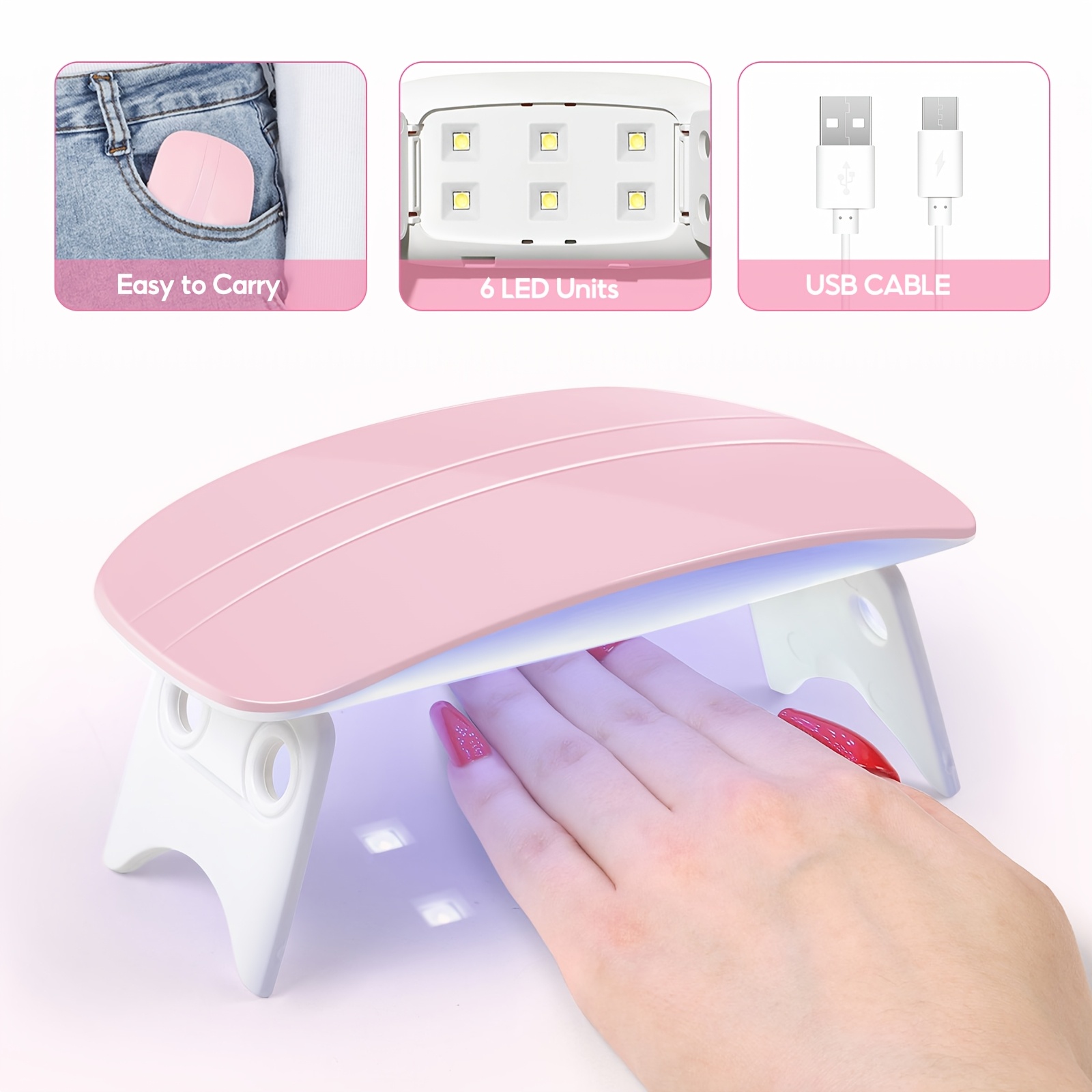 Coscelia Portable For Nail Lamp For Gel Application And Drying, Usb, With A Collapsible Design Foldable For Ideal For Nail Art, Beauty Personal Care