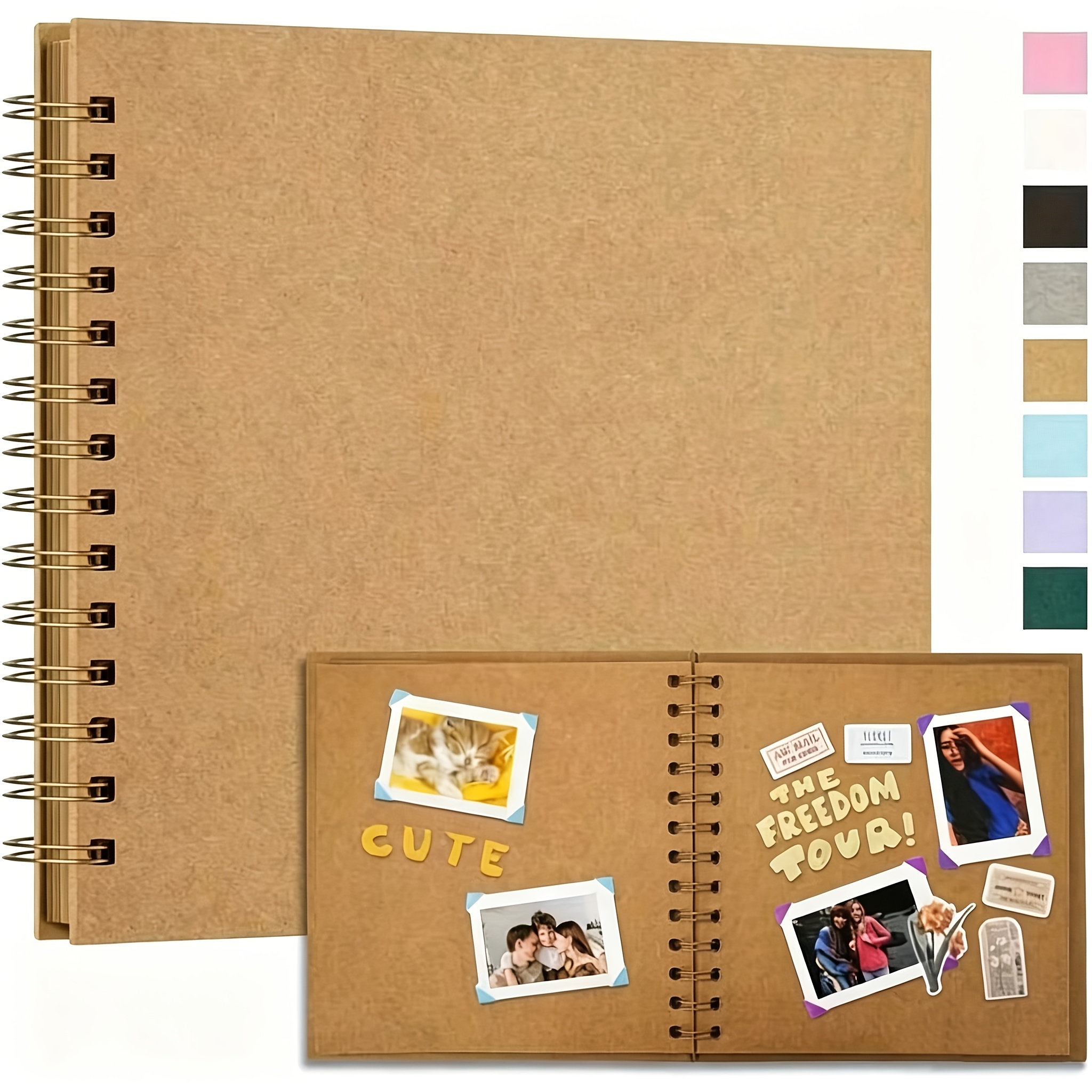 TEMU 7x7 Inches Photo Album 40 Pages/20 Sheets Hardcover Cardboard Photo Album Memory Book, Suitable For Wedding And Anniversary Family