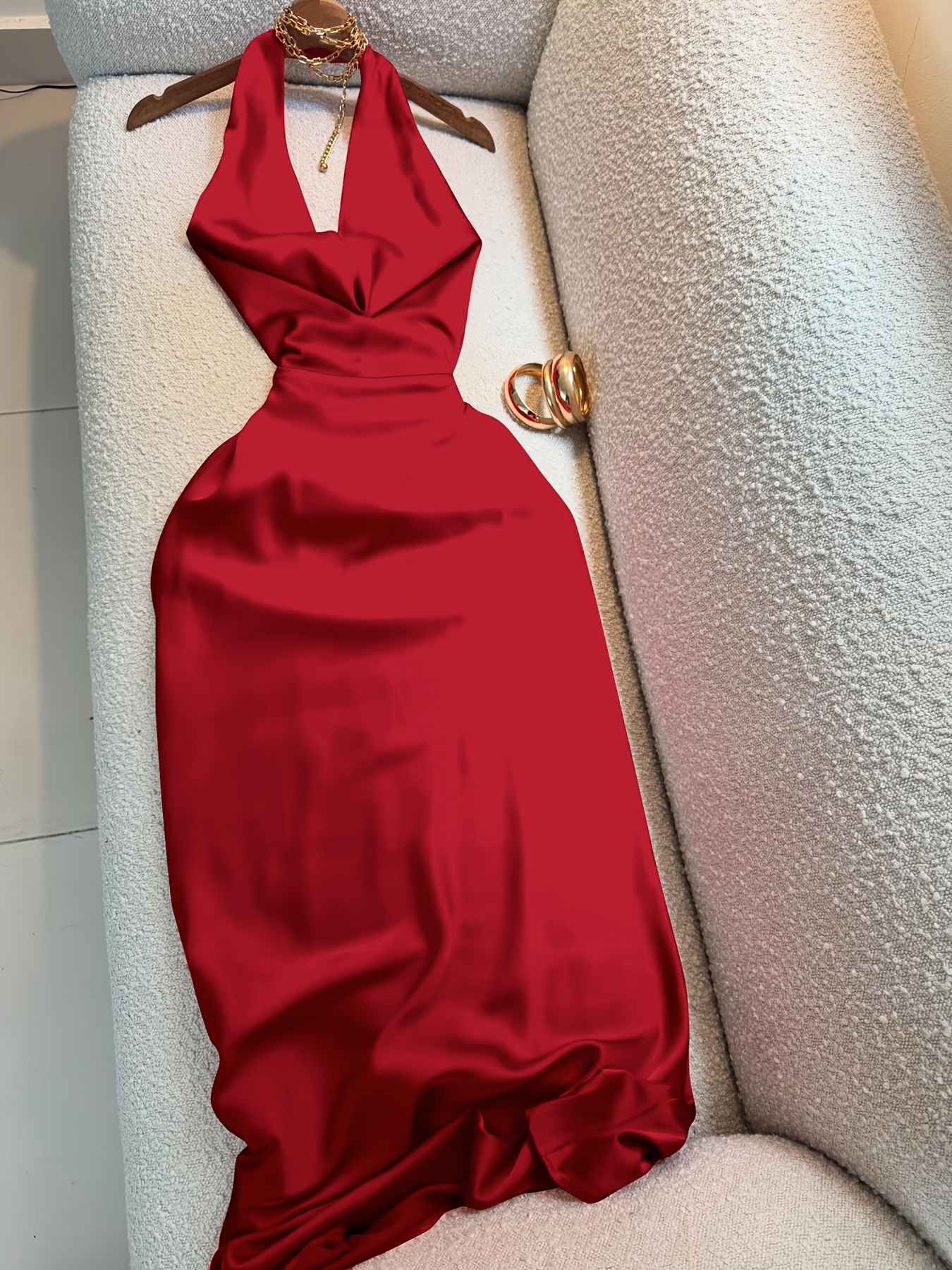 red maxi dress halter Red Halter Maxi Dress