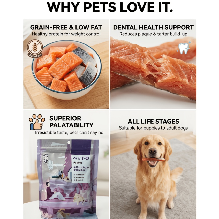 freeze dried salmon chewable   suitable for dogs and cats natural and   training rewards and grinding snacks Product details 8