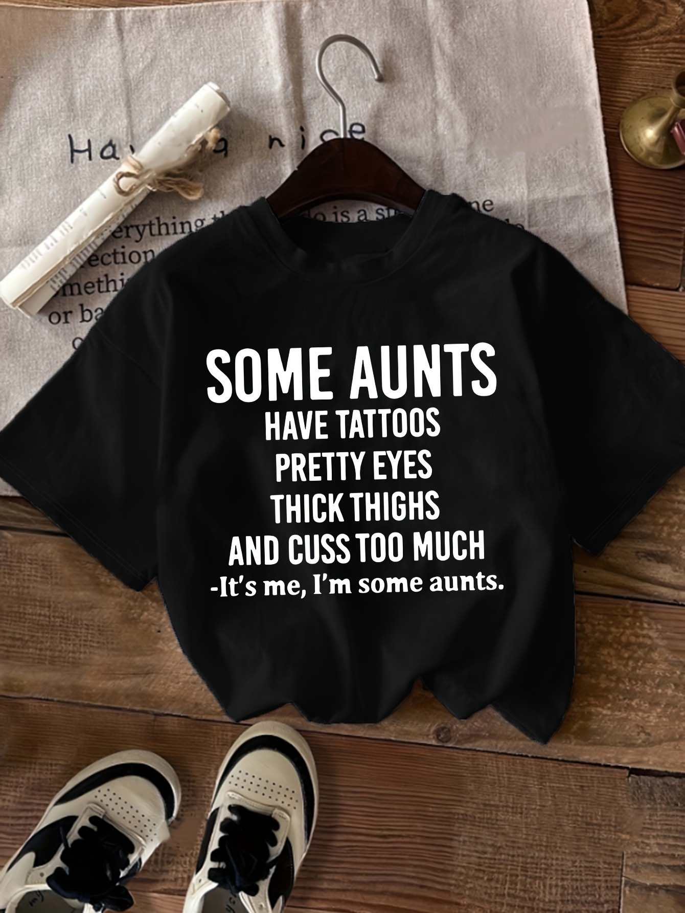 womens funny aunt themed t shirt aunts tattoos much - Temu Austria, image size:800x1066