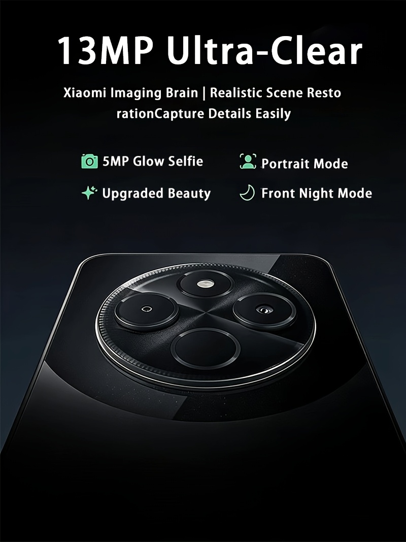 Xiaomi Redmi 14C 4G Мобилен телефон (6GB+128GB) 120Hz HD екран, 50MP AI двойна камера, 13MP HD основна камера, 6.88-инчов голям екран с защита на очите, голяма батерия 5160mAh, без зарядно устройство, азиатска версия