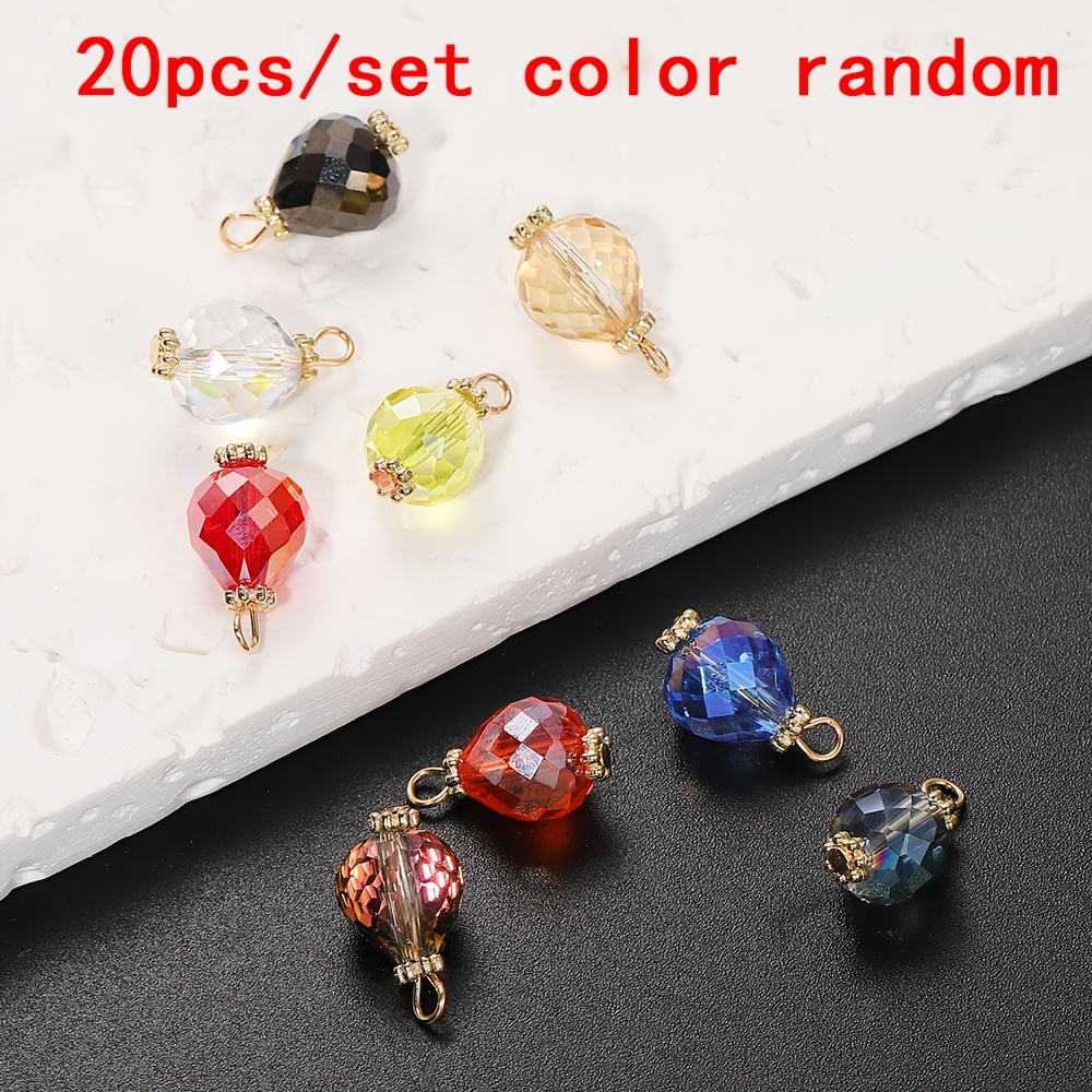 TEMU 20pcs Random Multi- Cut Water Drop Pendant, Gradient Glass Pendant, Suitable For Jewelry Making, Accessory Production, Bracelets Earrings