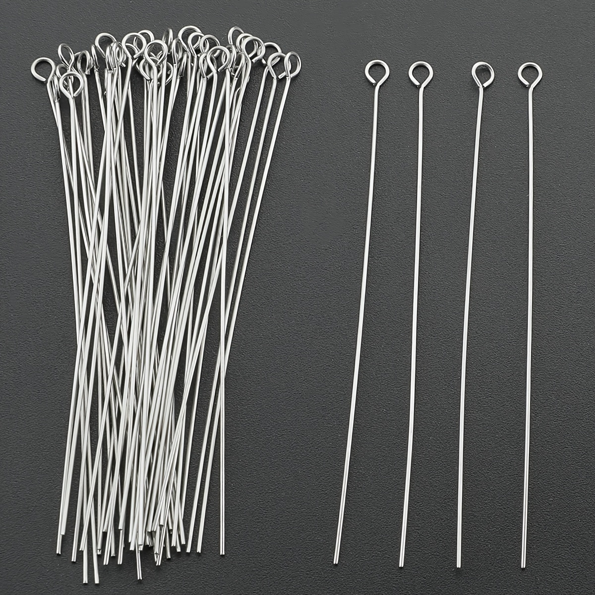 TEMU 30pcs 70mm Jewelry Making Head Pins, Jump Rings Suitable For Jewelry And Sewing Accessories, Round Head Bead Connectors, Beading Pins That Cut,
