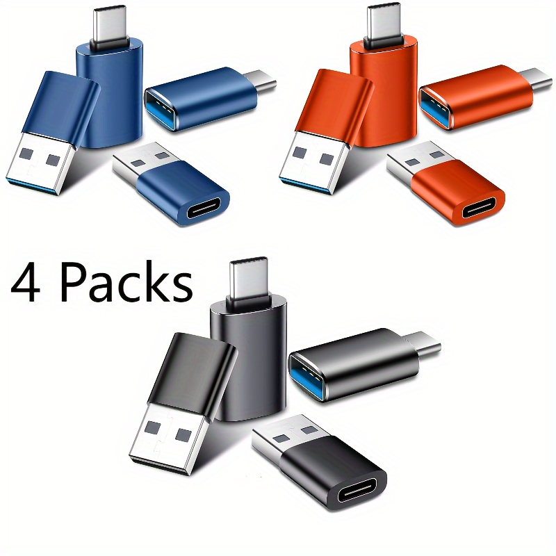 

Set Of 4 Usb3.0 Adapters: Usb3.0 Male To Type-c Female And Type-c Male To Usb3.0 Female. Compatible With Watch Ultra 8 9, 15 Pro Max 14 13 12, Airpods.