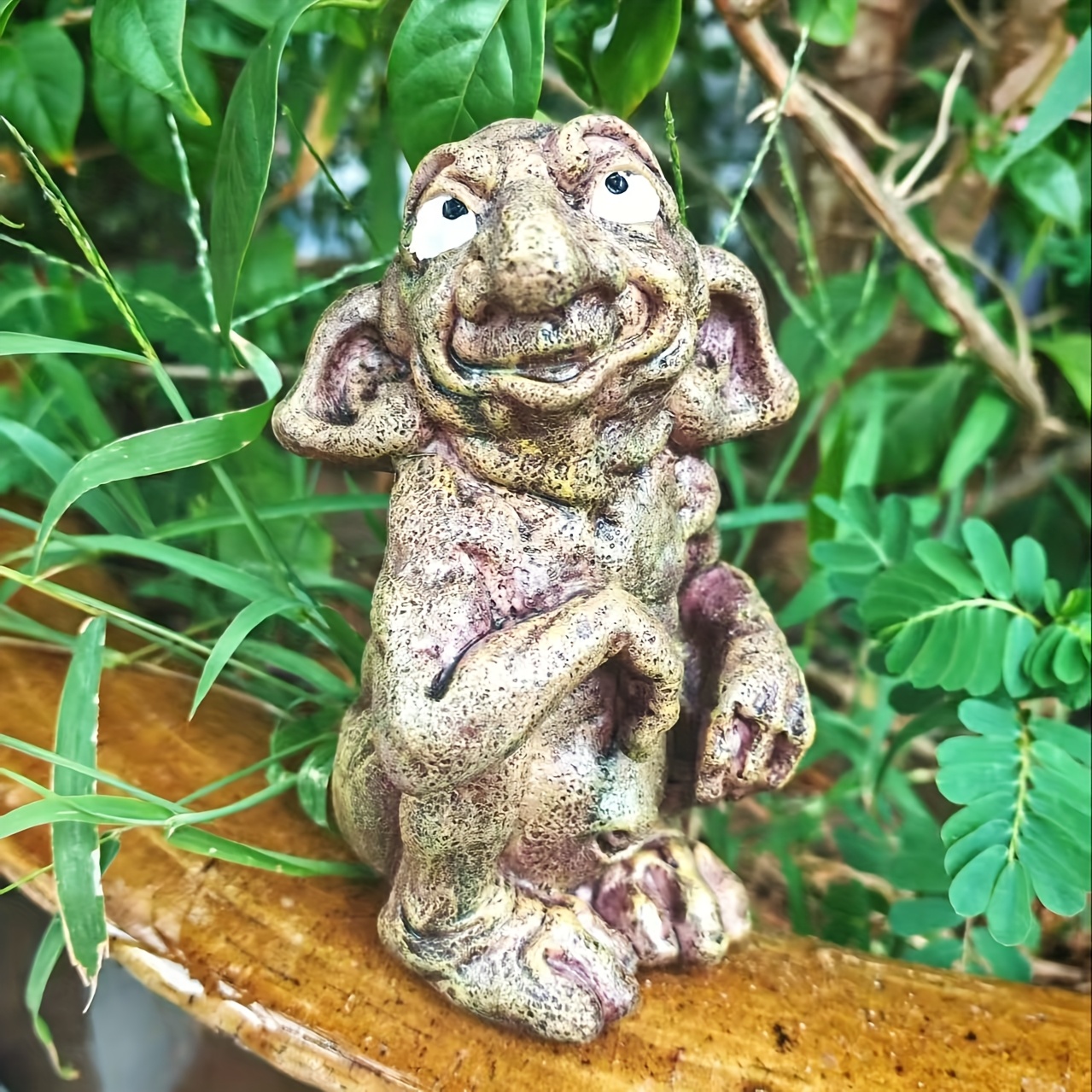 Image of 1pc Garden Gnome Statue - Inspired Resin Figurine With Eyes & , Vintage Garden Decor For Outdoor/indoor Use, Christmas Halloween Decoration, Garden Decorations, Festive Decoration, Whimsical Design