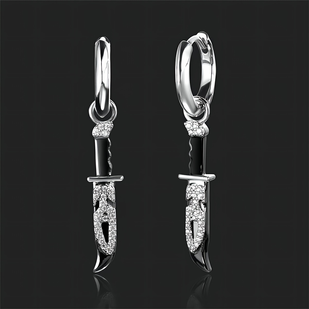 

1 Pair Hip-hop Stainless Steel Rhinestone Mask Pendant Earrings, 's Gifts Earrings