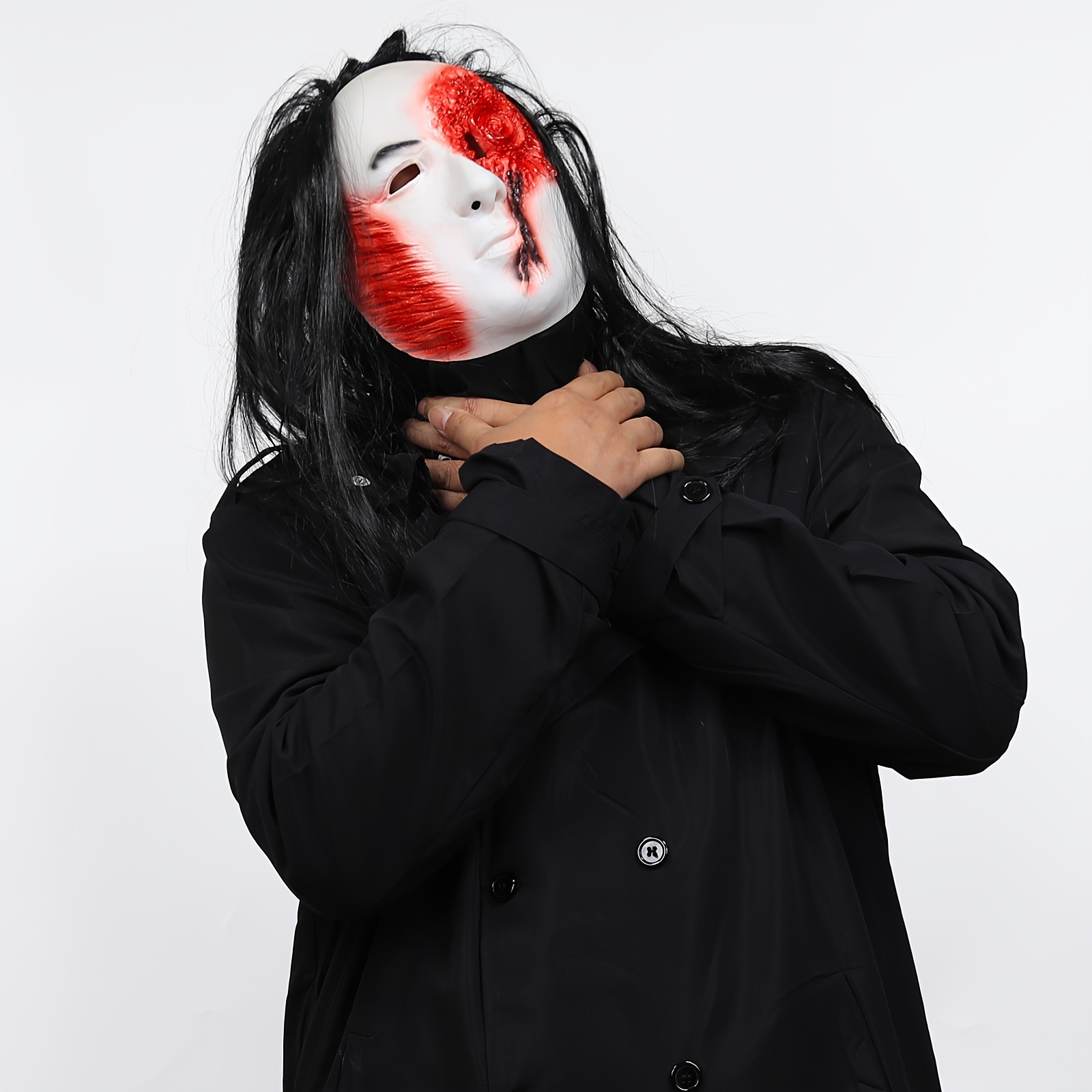 ハロウィン用ファンキーな一つ目のロングヘアマスク ルラテックス な