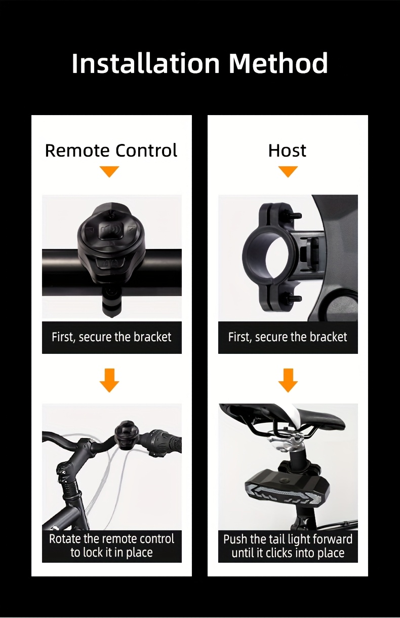 Vijf-in-één Intelligente Fiets Anti-diefstal Apparaat | Anti-diefstal Alarm (113dB), Stuur-/Rem Signaal, Zes Maanden Batterijduur, USB Opladen, Oplaadbare Lithium Batterij - Ultieme Rijveiligheids Garantie