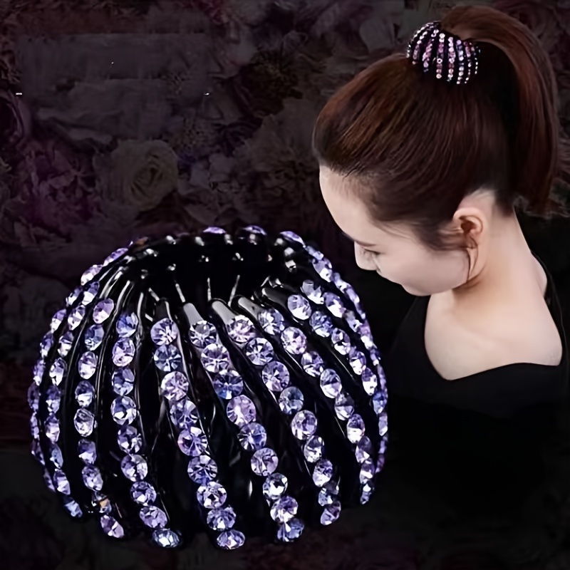 single elegant birds nest hairpin sparkling   gemstone circular hair clip for women secure ponytail holder for weddings parties valentines   accessories formal hairstyle   accessory   accessory decorative hairpiece   Product details 3