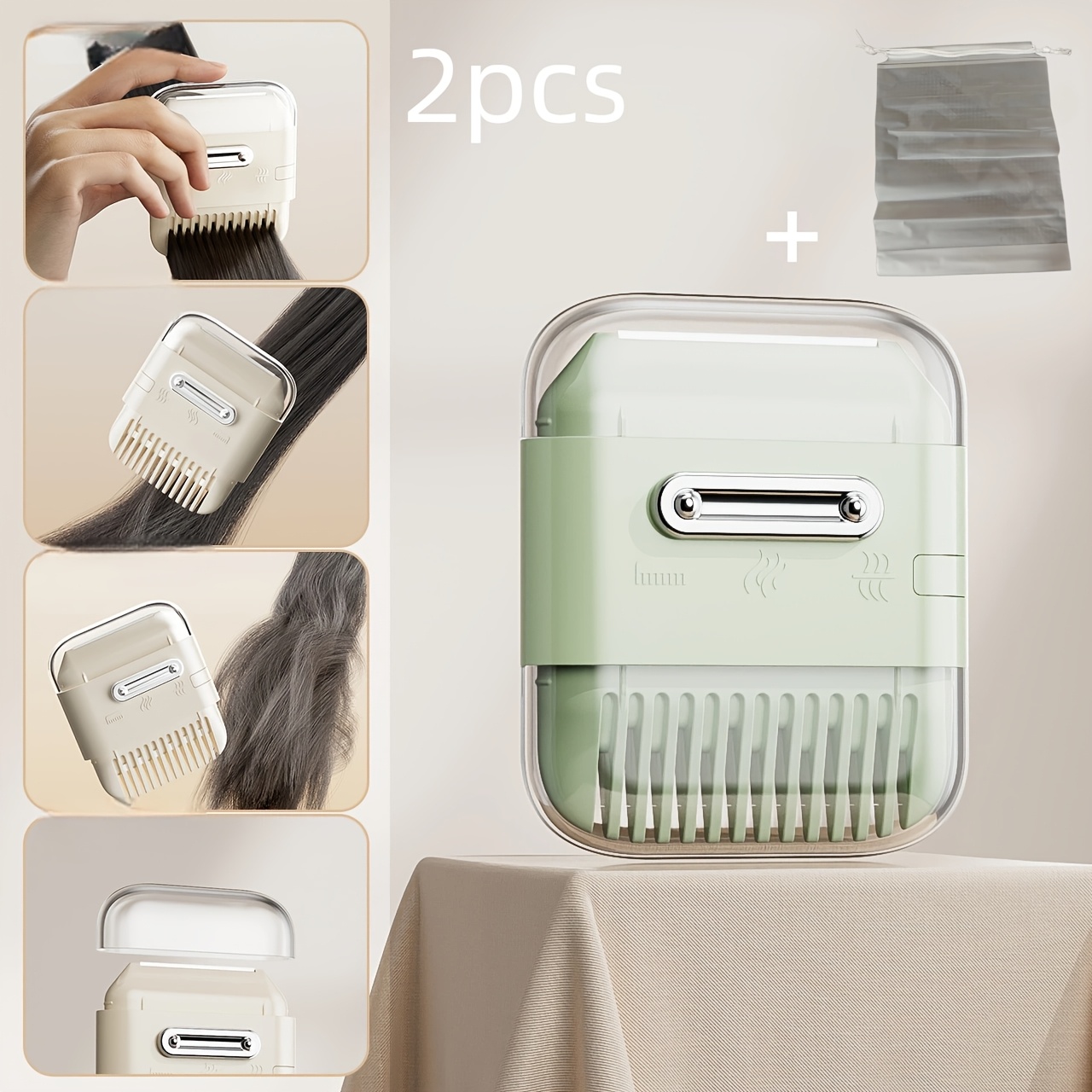 TEMU 2pcs Set: 1 Bang Trimming Thinning Shears + 1 Dustproof Storage Bag. Comb Haircutting And Thinning Shears. Suitable For Women'-home Haircuts And