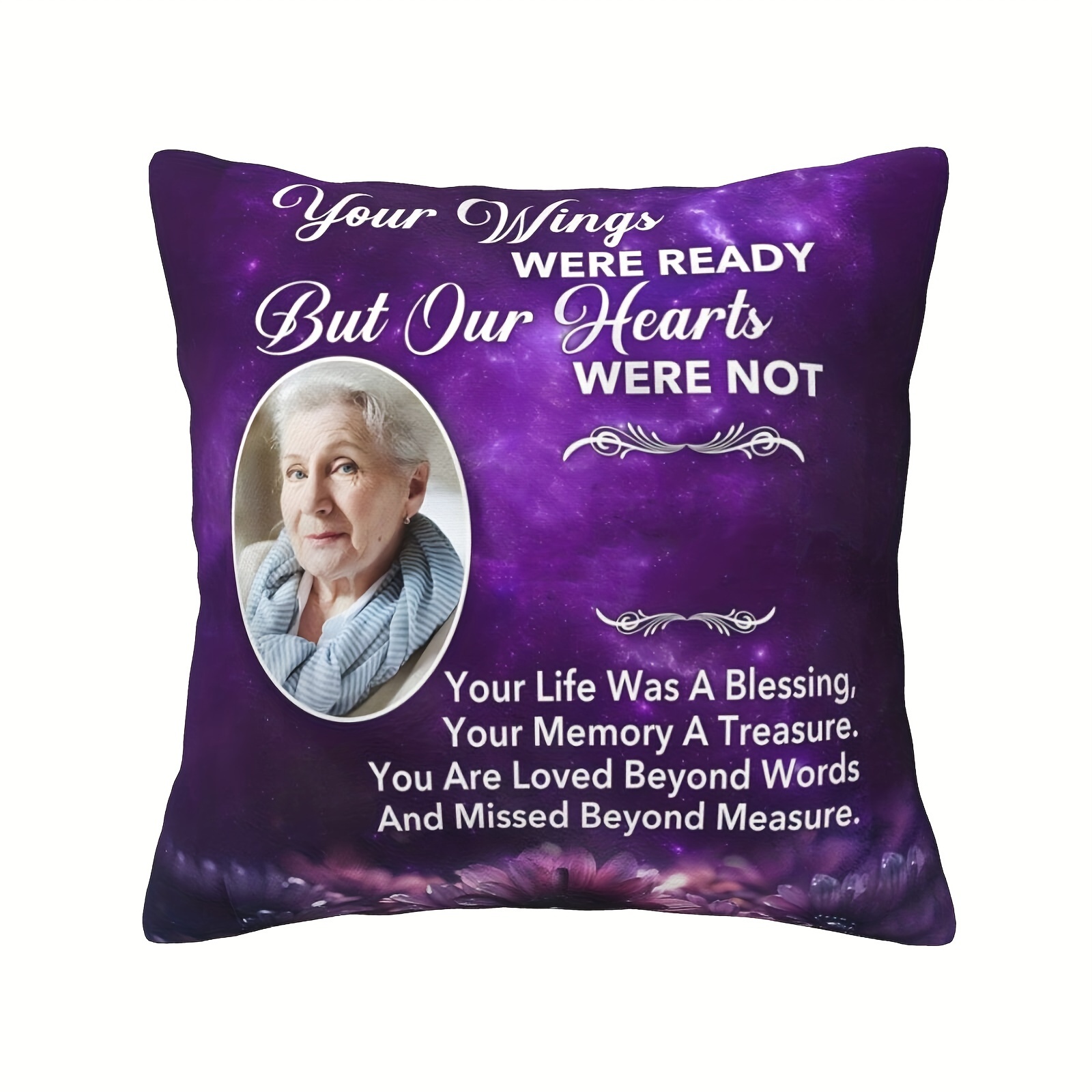 

- Personalized , - Polyester, Bereavement & , , 18x18 - For Sofa, , Bedroom Decor ( Not Included)