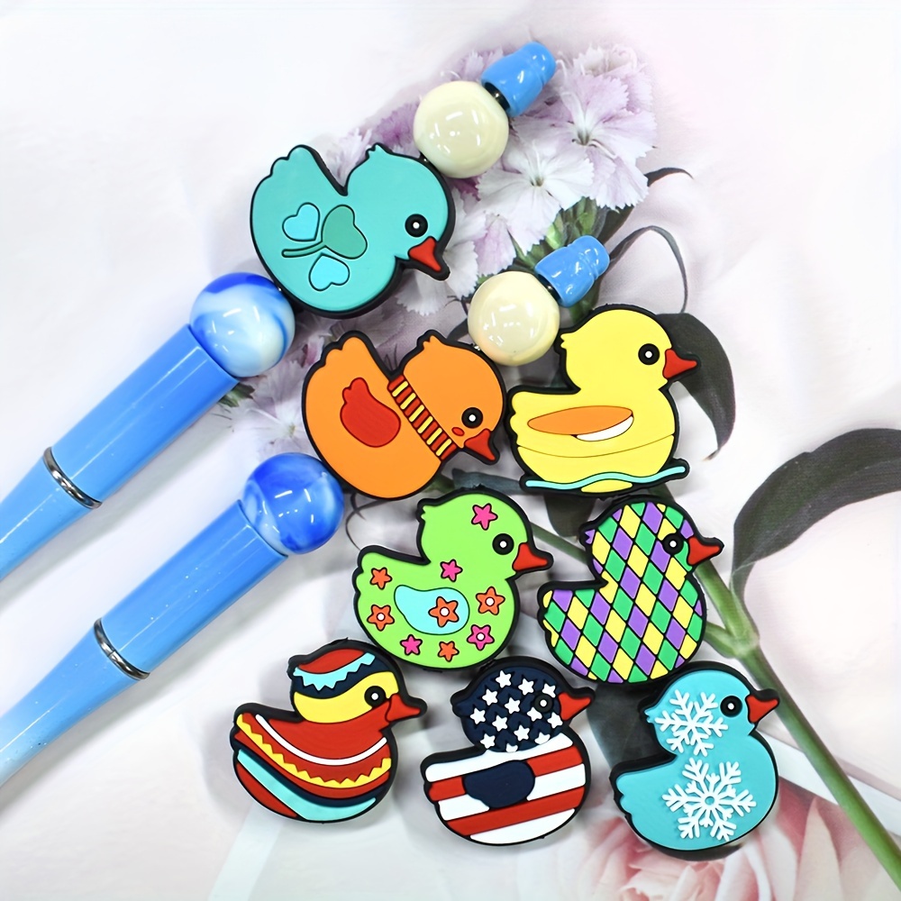 

10pcs Beads For , Keychain, And Bag Chain Decorations - Plastic Duck Charms For Crafting Accessories, No Pen Included