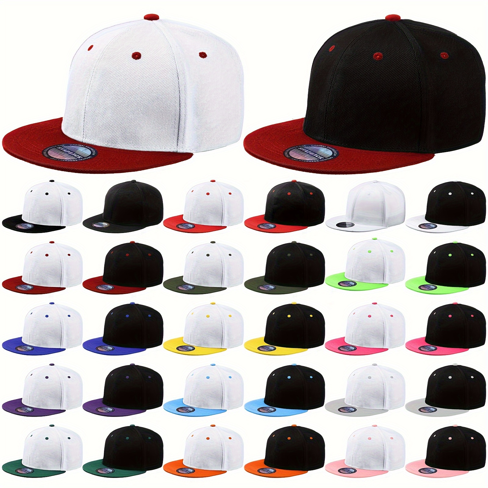 

30 Pcs Hats For Men, Bulk Plain Flat Baseball Caps