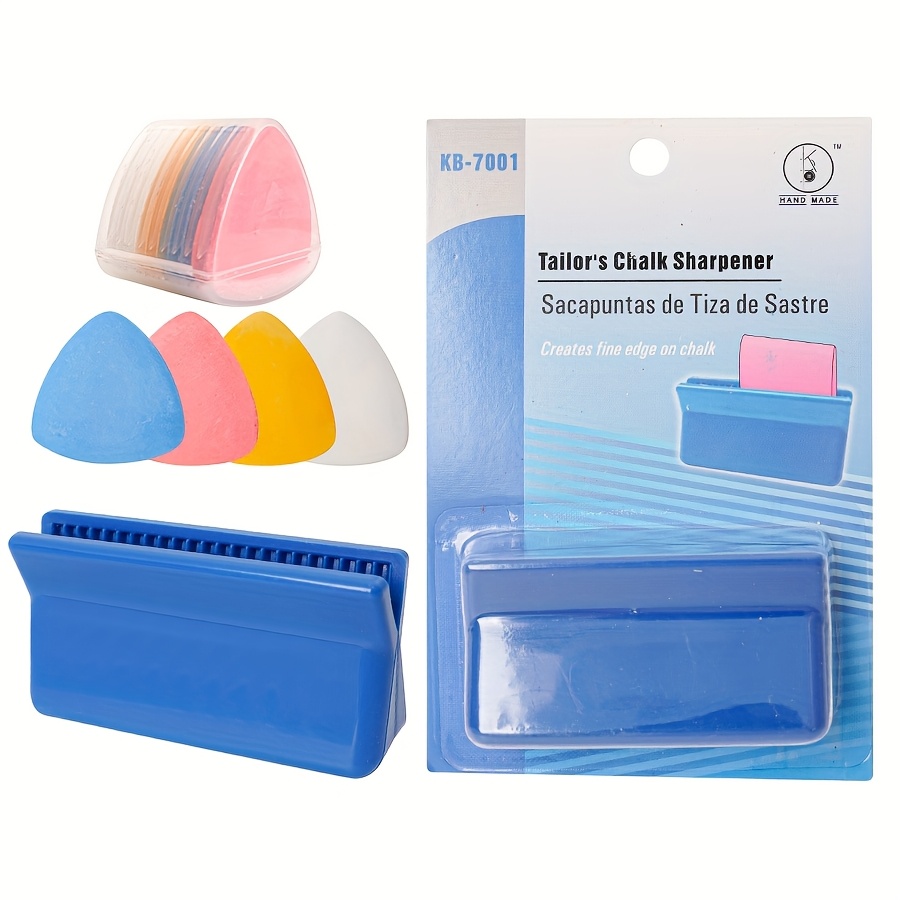 TEMU Chalk 10pcs + 1 Chalk Sharpener Set Sewing Mark Chalk White Yellow