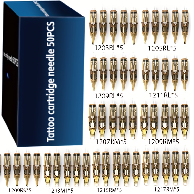 

Fine Small Yellow Needle Tattoo Cartridge Needle Tattoo Tattoo 50pcs/ Box