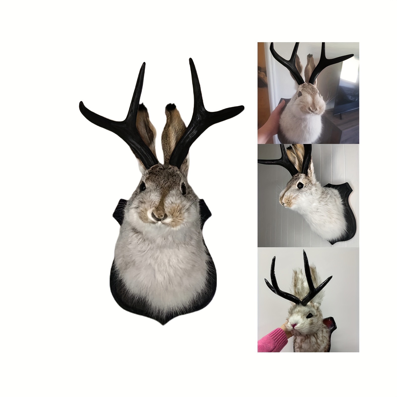 

Rabbit Head Wall Decor Gifts - Mount, Deer Head Wall Decor, Animal Head Wall Decor Rustic Decorations, Faux Deer Head Wall Decor