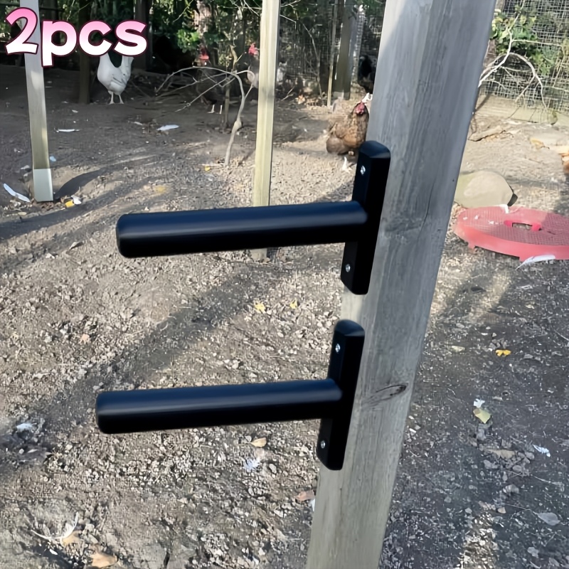 TEMU 2pcs Heavy-duty Horizontal Wall-mounted Chicken Perch Rods Suitable For Coop, Poultry Rest Shelf With Hanging Rack, Durable Sleeping Shelf For