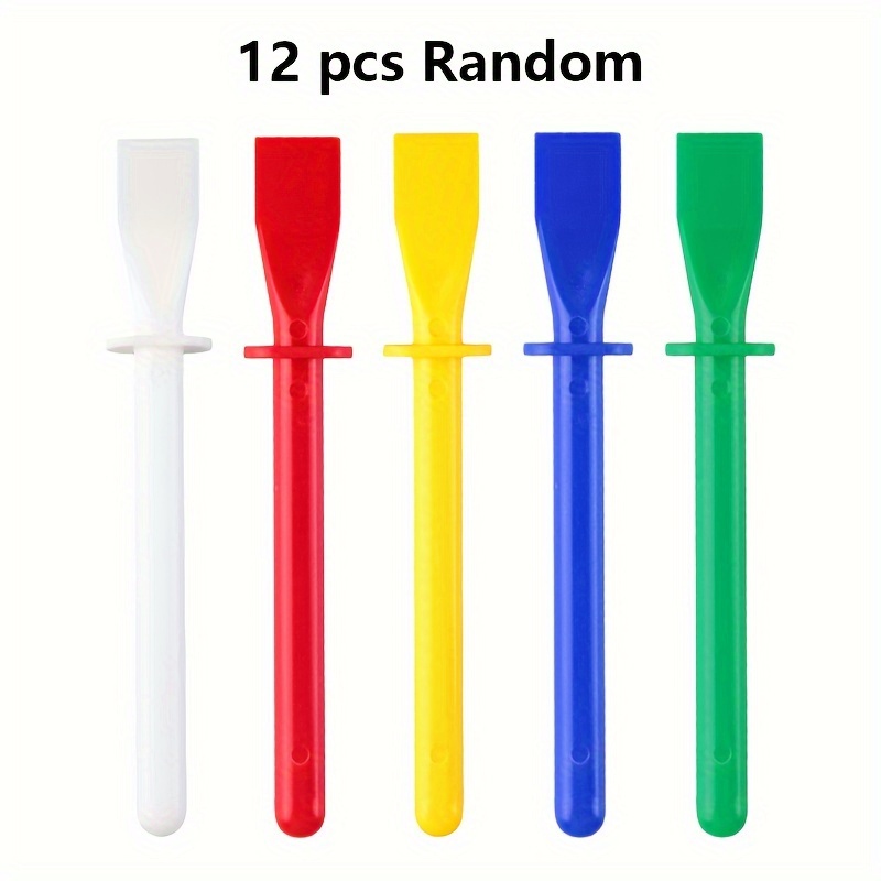 TEMU 6/12pcs, Vibrant Glue Applicators - Precision Diy Faux Leather Craft Tool - Durable & Easy Clean - Scraper - Assorted Colors For Creative Manual