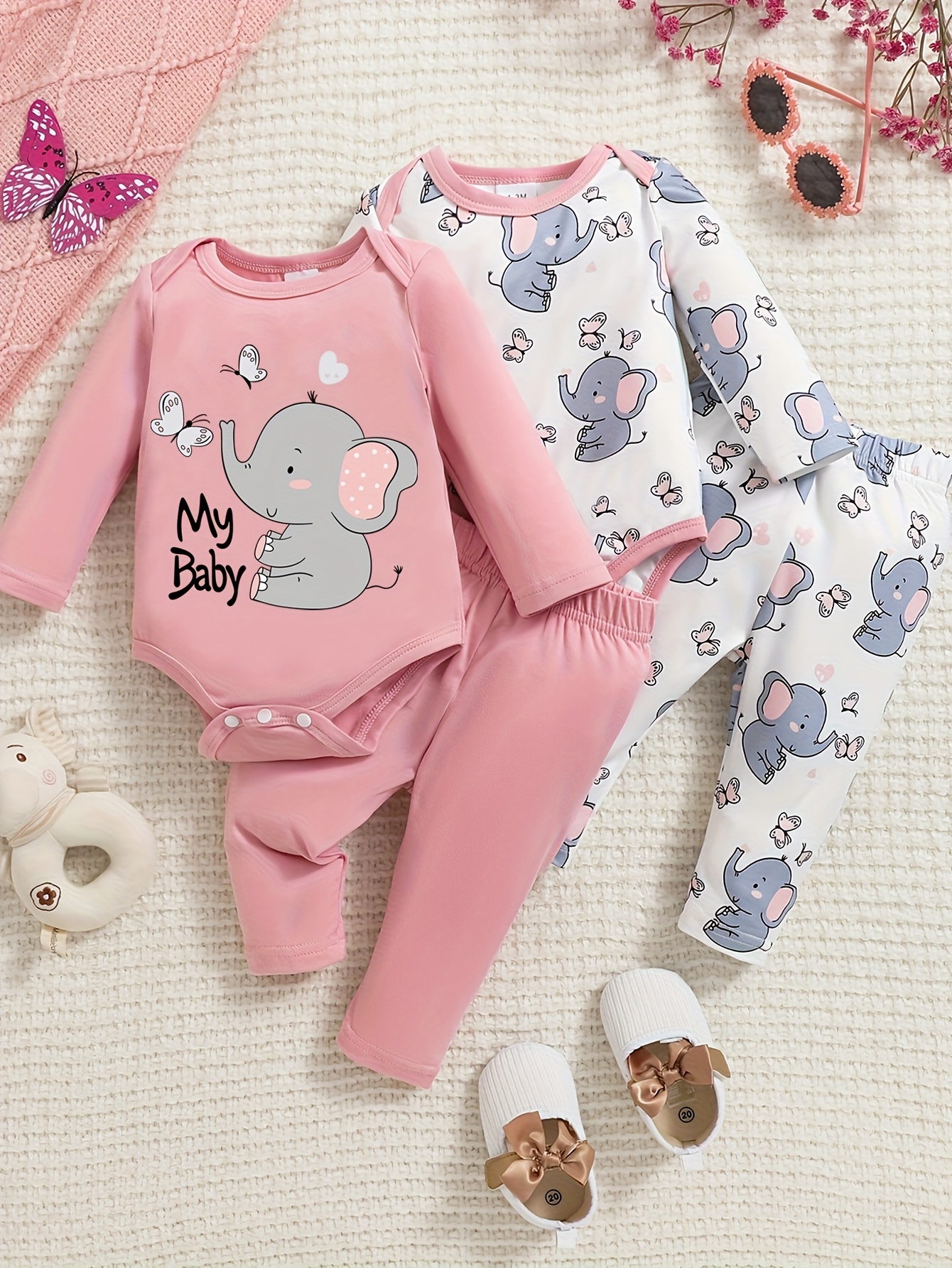 elephant baby girl clothes sold on Temu United States