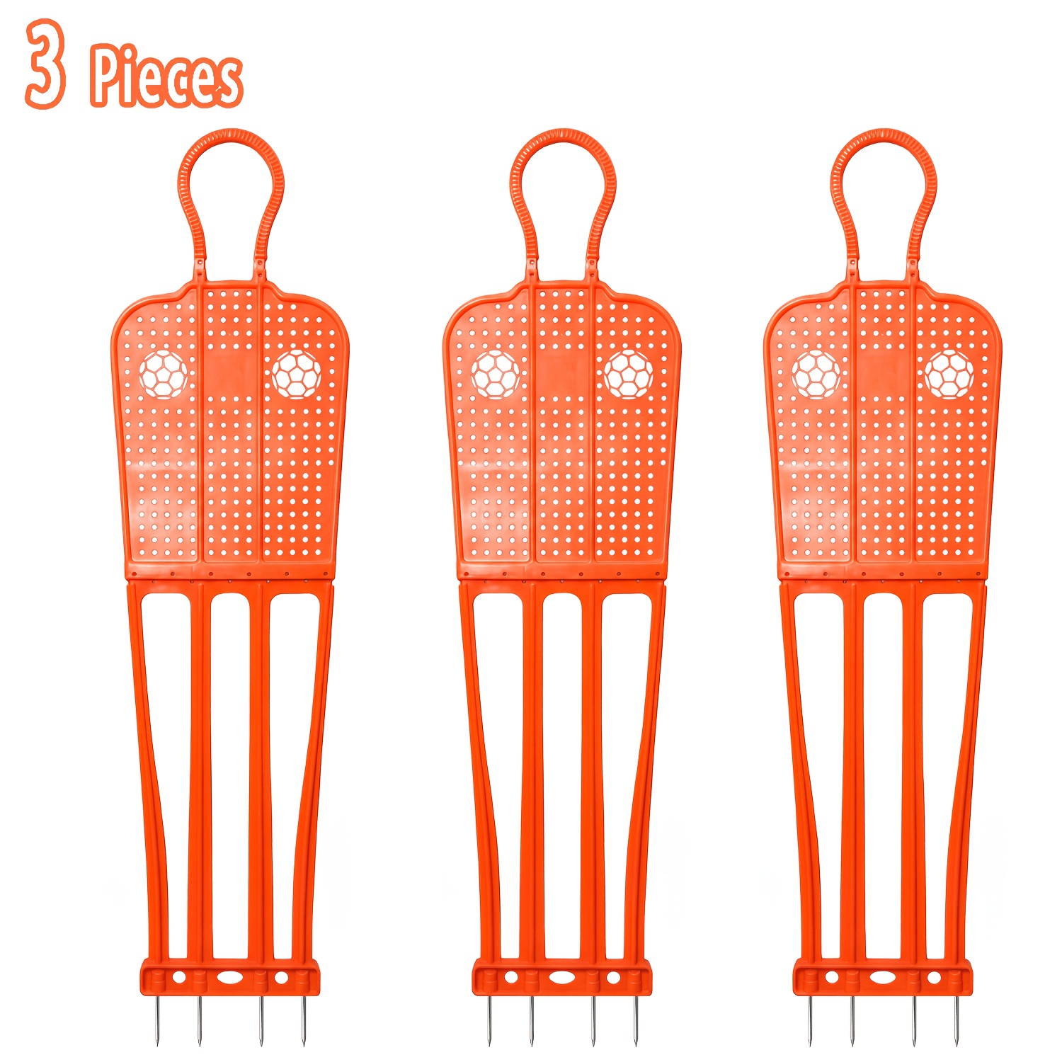 Image of Kick Mannequin Soccer Agility | Durable Plastic Training Mannequins With Steel Ground Spikes, Fluorescent Yellow, Fluorescent Orange, For Soccer Agility Training, Shooting Training