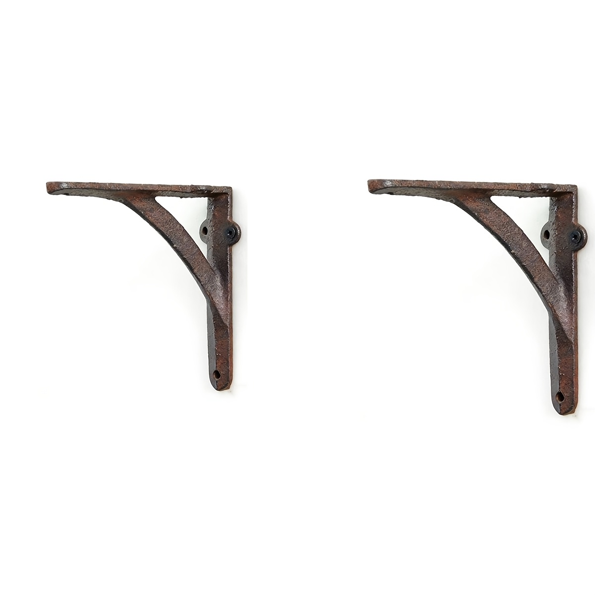 TEMU 2 Pack Rustic Vintage Style Cast Iron Right Angle Shelf Brackets, Cast Iron Heavy Duty Decorative Brackets For Kitchen Home Bathroom Cabinet