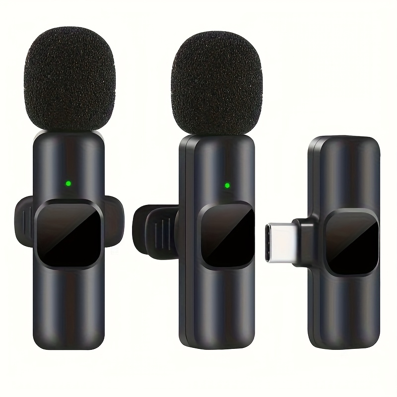 TEMU 1 Set (2 Microphones + 1 Receiver) Wireless Lavalier Microphone, With Type-c Interface. It Delivers Quality And Is Suitable For Such As Live