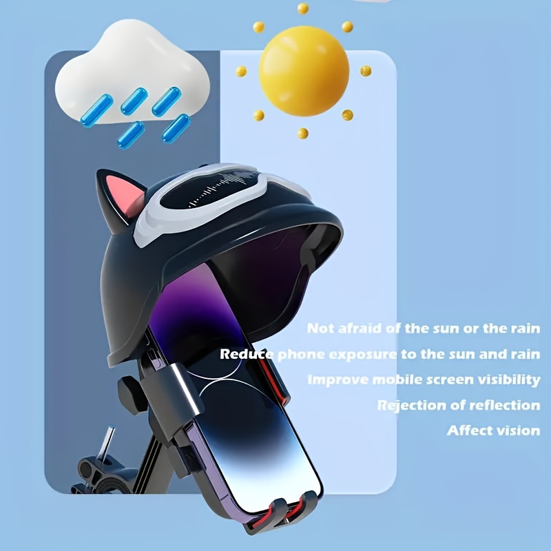 

1pc Motorcycle Phone Holder, Motorcycle Sun And Rain Resistant Phone Holder, Mobile Phone Navigation Holder, Shock Resistant Delivery Bicycle Phone Holder