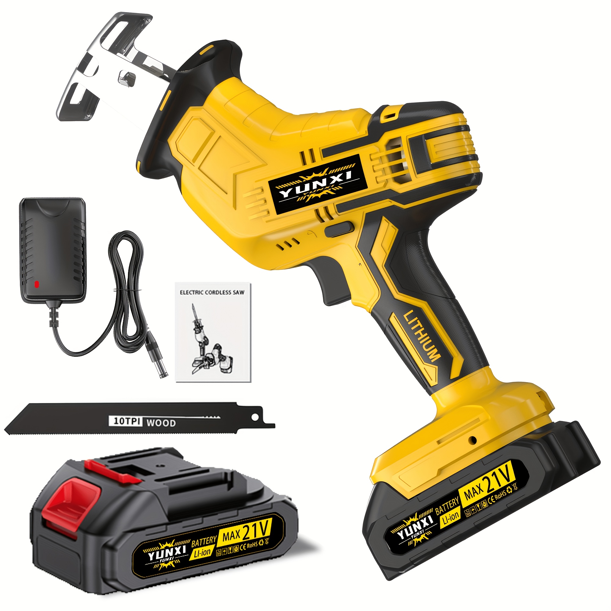 TEMU Kit de scie électrique avec batterie rechargeable, outil électrique polyvalent pour , le PVC et les métaux tendres, portable pour la rénovation
