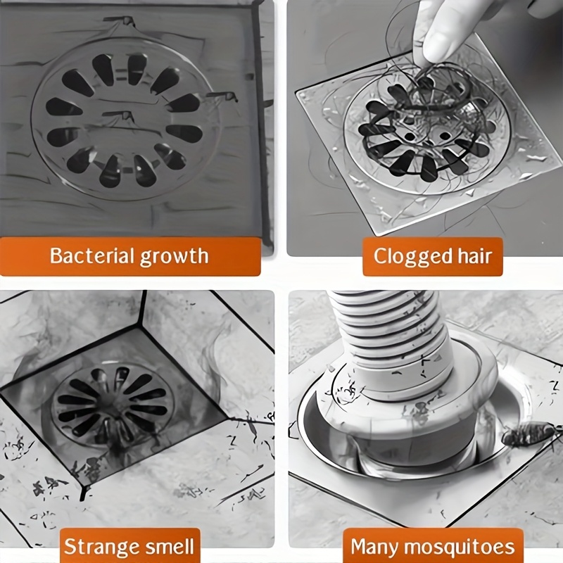 Trimmable Shower Drain Plug Protector, Self-Adhesive Floor Drain Sticker